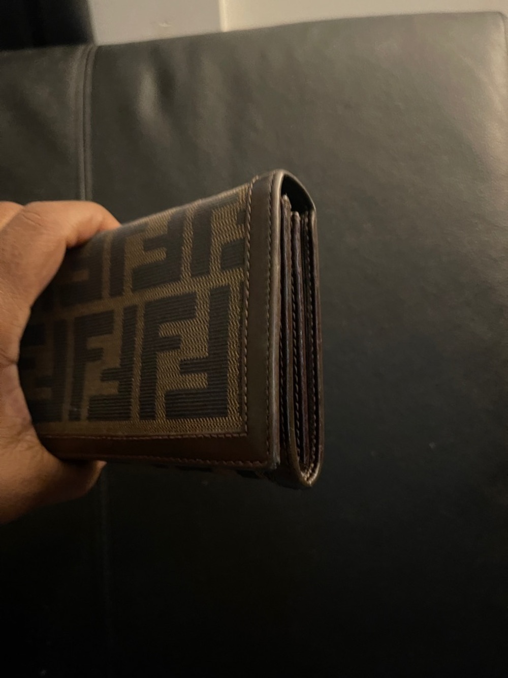 Vintage Fendi Brown Zucca Continental Canvas Long Bifold Wallet W/Entrupy COA - Picture 11 of 16